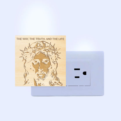 The Way, The Truth, and The Life Christian Gift Engraved Wooden LED Night Light - NLG0007