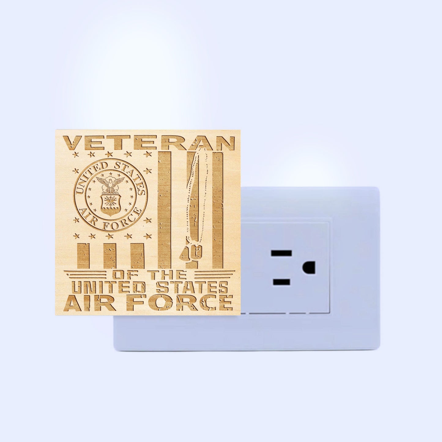 Air Force Veteran Special Edition | Engraved Wooden LED Night Light, NLV0015