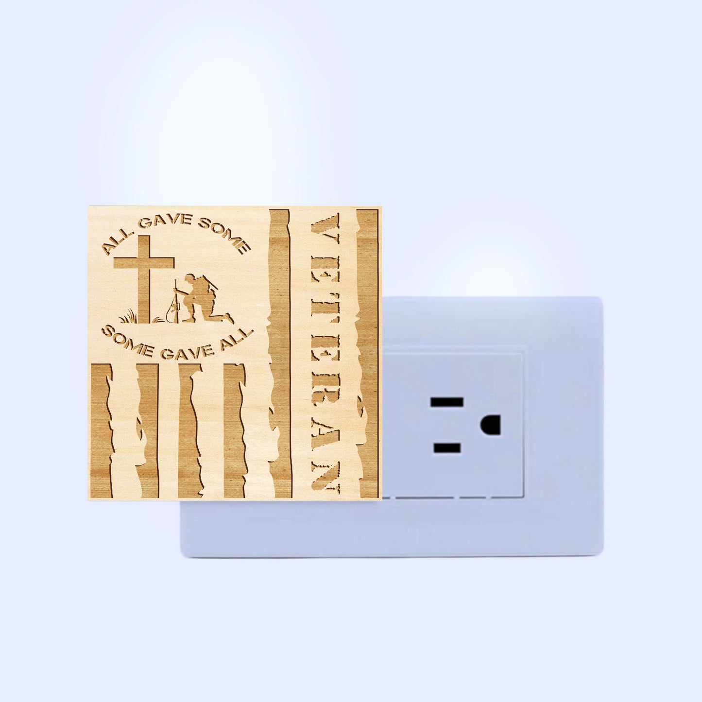 U.S VETERAN, All Gave Some - Some Gave All Engraved Wooden LED Night Light, NLV0005