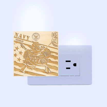 Navy Veteran | Special Edition | Artistic Engraved Wooden LED Night Light, NLV0028