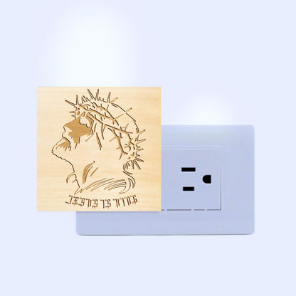 Jesus is King Artisan Engraved Wooden LED Night Light - NLG0012