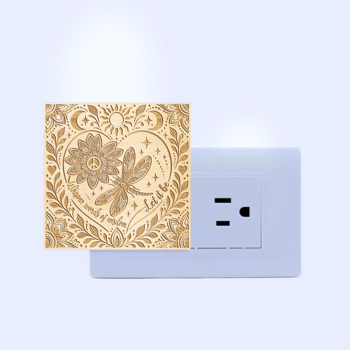 Whisper Words of Wisdom, Let It Be - Artistic Engraved Wooden LED Night Light, PH0016