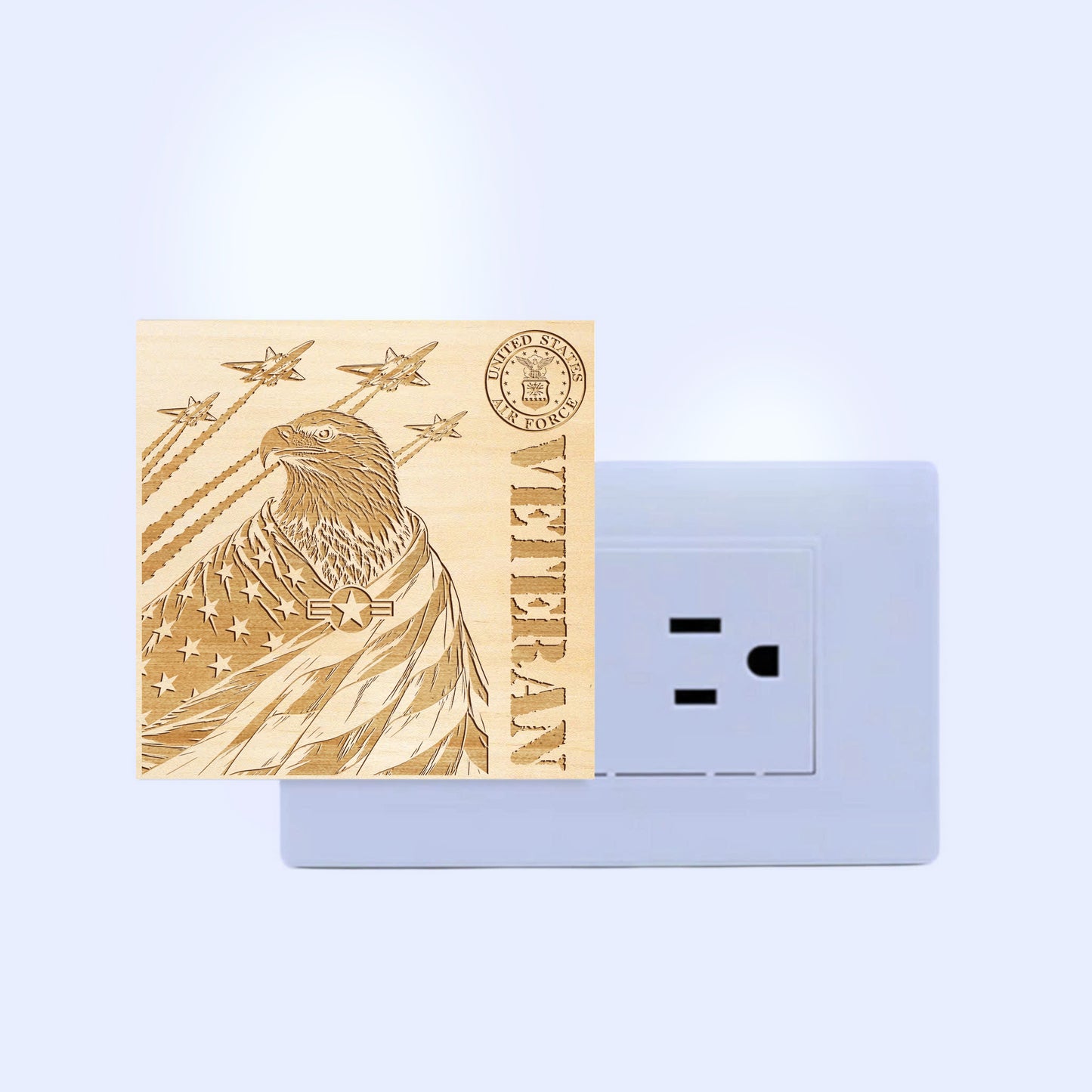 Air Force Veteran | Artistic Engraved Wooden LED Night Light, NLV0031