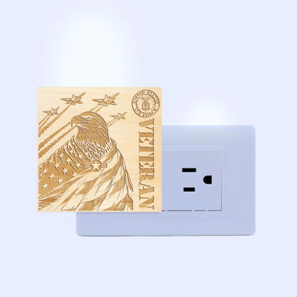 Air Force Veteran | Artistic Engraved Wooden LED Night Light, NLV0031