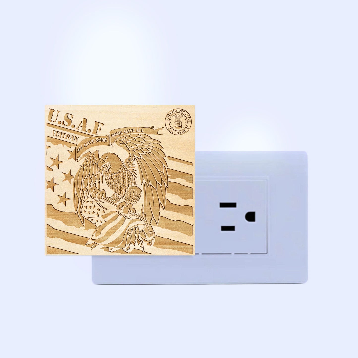 Air Force Veteran | All Gave Some - Some Gave All | Artistic Engraved Wooden LED Night Light, NLV0026C