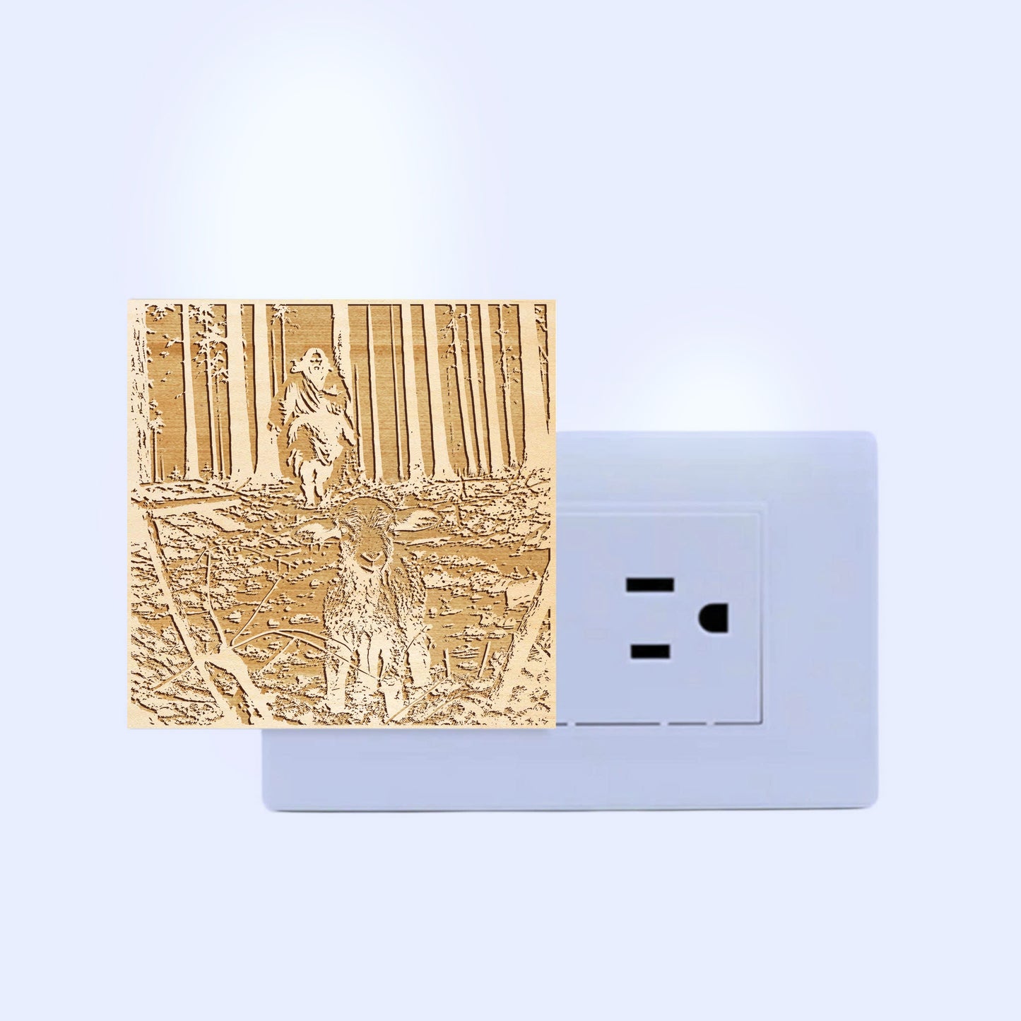 He Left The 99 To Find Me, Artisan Engraved Wooden LED Night Light - NLG0019