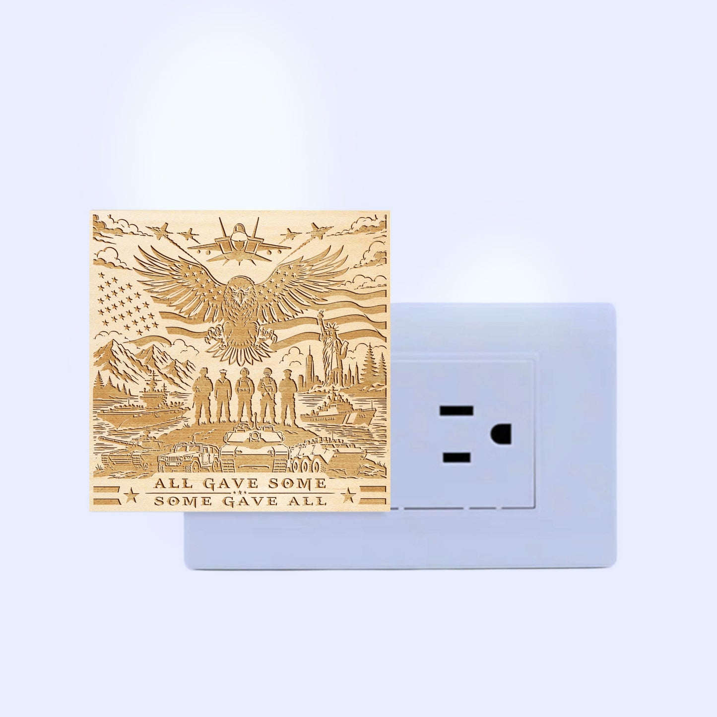 All Gave Some - Some Gave All | Artistic Engraved Wooden LED Night Light, NLV0037