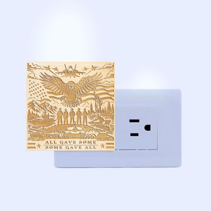All Gave Some - Some Gave All | Artistic Engraved Wooden LED Night Light, NLV0037