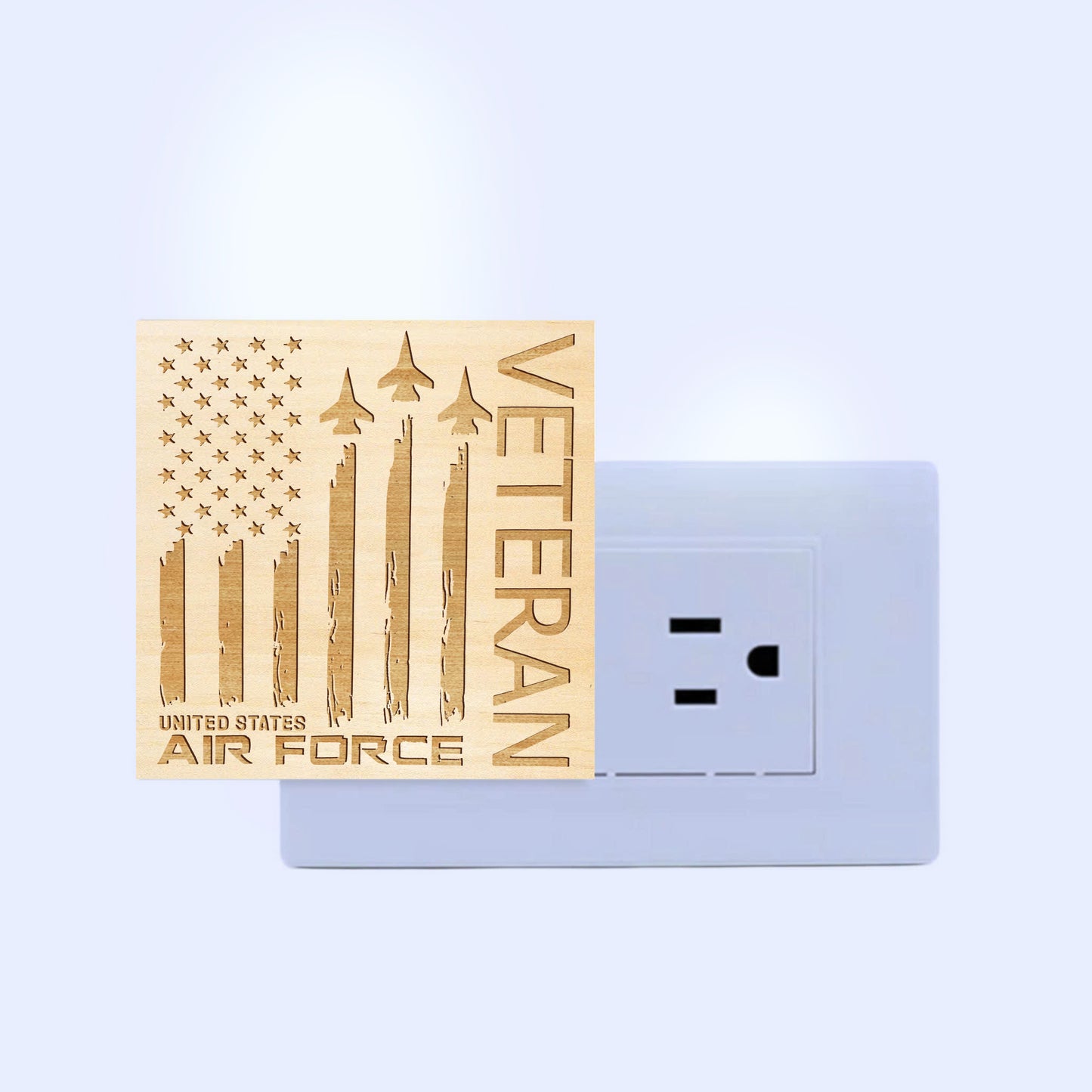 Air Force Veteran Special Edition | Artistic Engraved Wooden LED Night Light, NLV0011