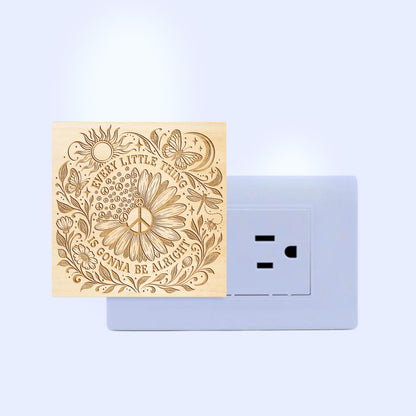 Every Little Thing is Gonna Be Alright, Artistic Engraved Wooden LED Night Light, PH0018