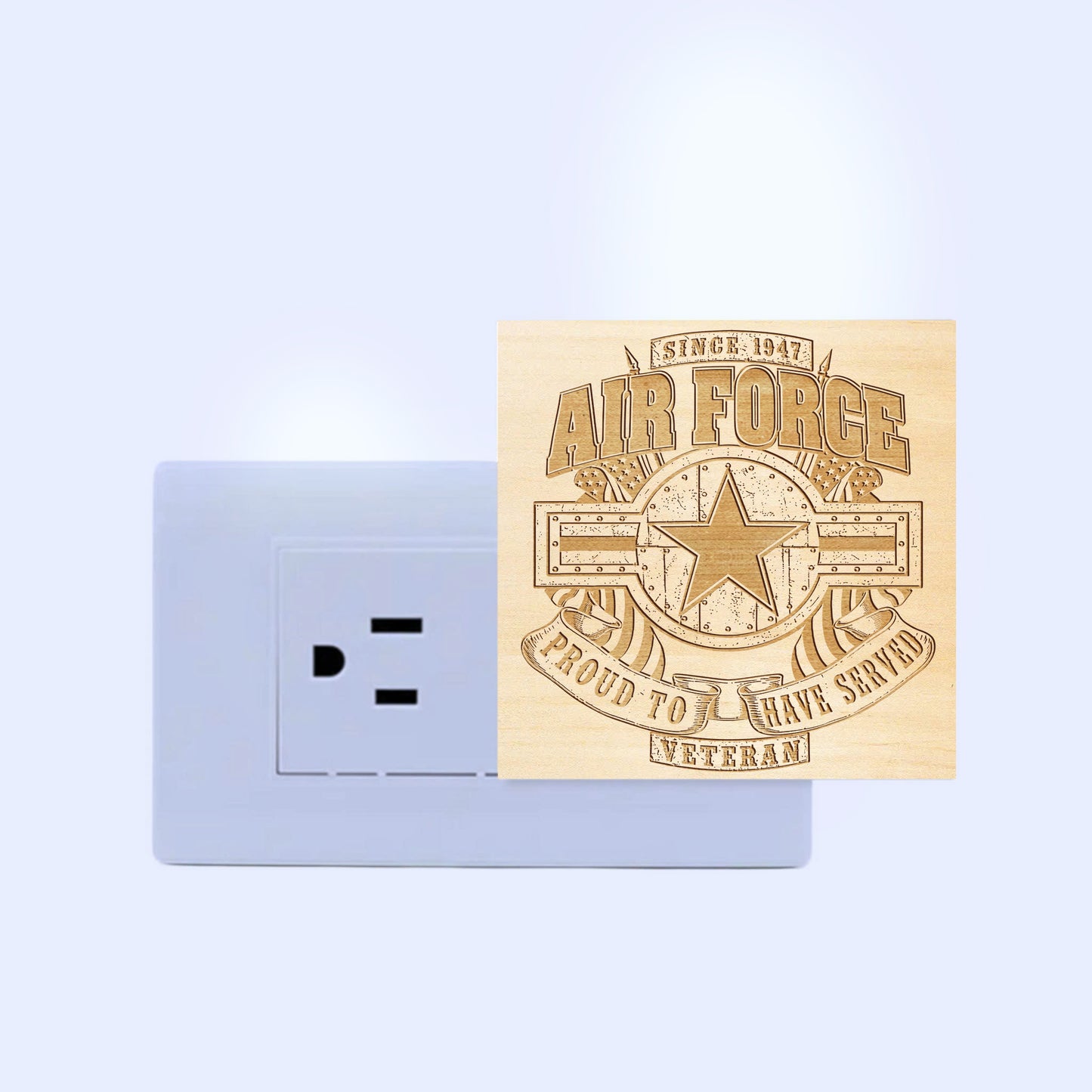 Air Force Veteran Special Edition | Engraved Wooden LED Night Light, NLV0017