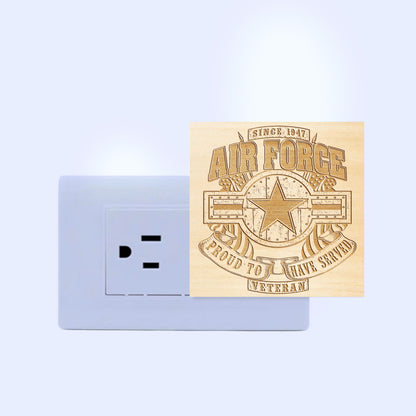 Air Force Veteran Special Edition | Engraved Wooden LED Night Light, NLV0017