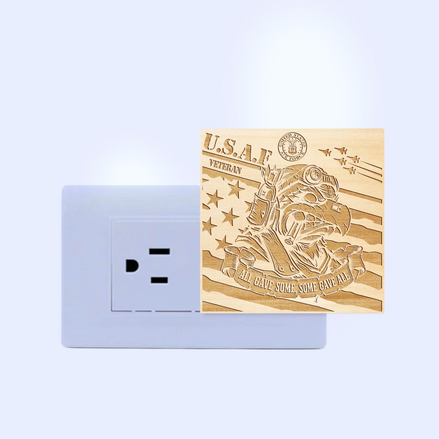 Air Force Veteran | All Gave Some - Some Gave All | Artistic Engraved Wooden LED Night Light, NLV0027