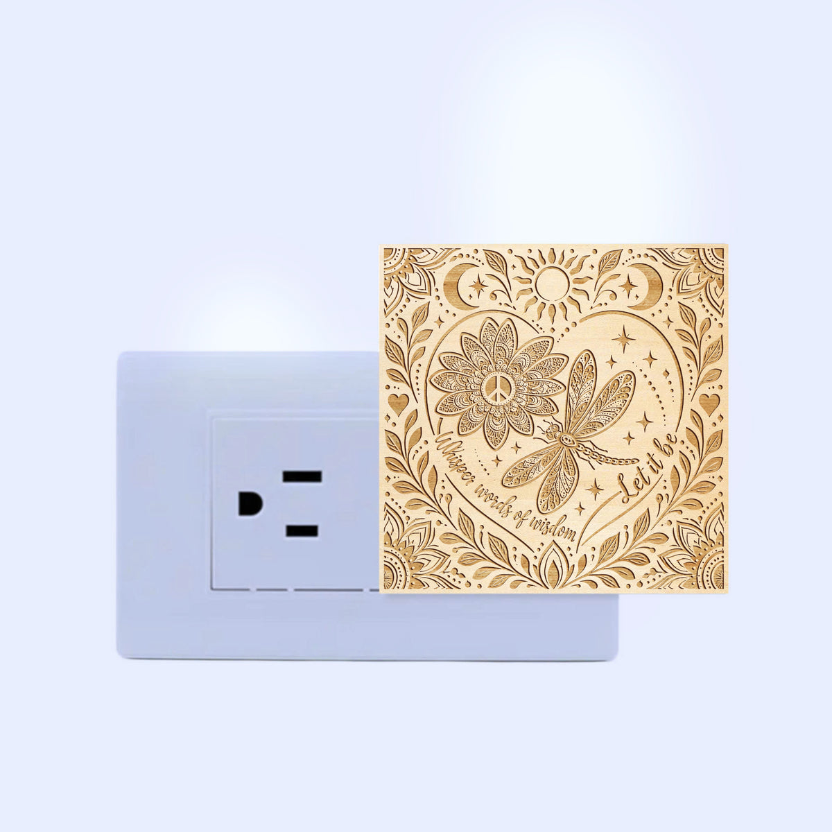 Whisper Words of Wisdom, Let It Be - Artistic Engraved Wooden LED Night Light, PH0016