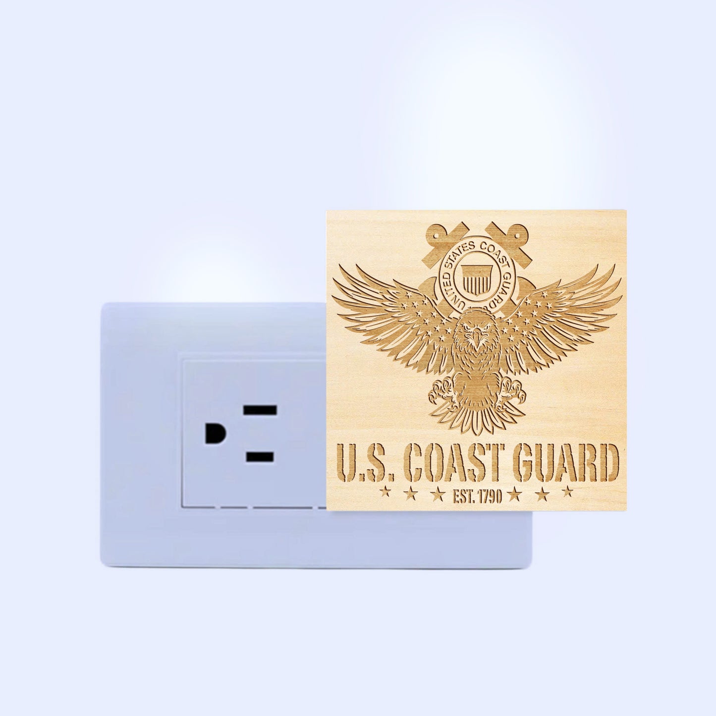 COAST GUARD Engraved Wooden LED Night Light, NLV0006E