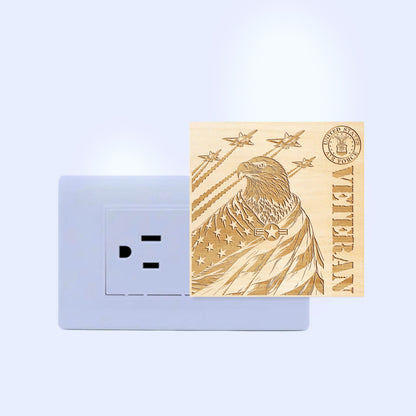 Air Force Veteran | Artistic Engraved Wooden LED Night Light, NLV0031