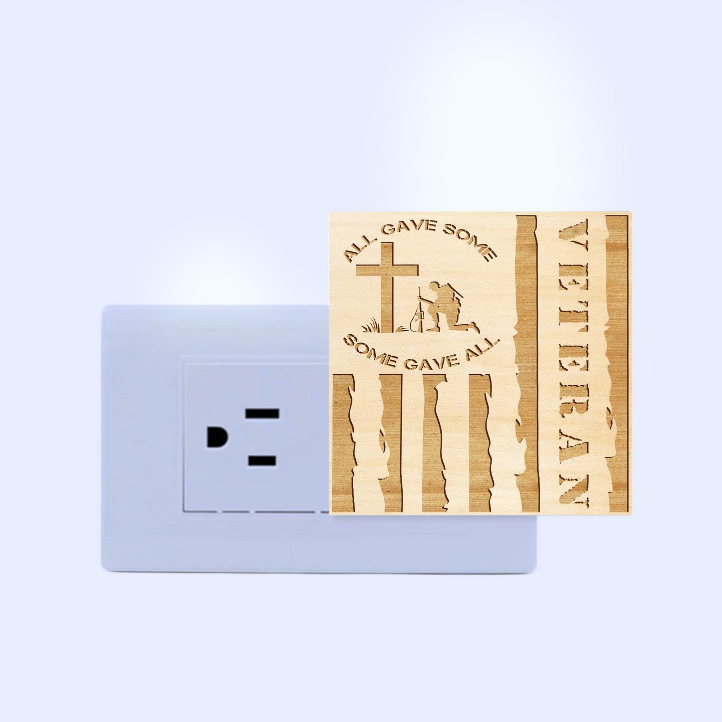 U.S VETERAN, All Gave Some - Some Gave All Engraved Wooden LED Night Light, NLV0005