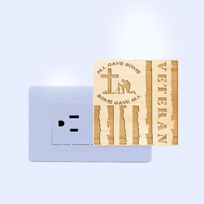 U.S VETERAN, All Gave Some - Some Gave All Engraved Wooden LED Night Light, NLV0005