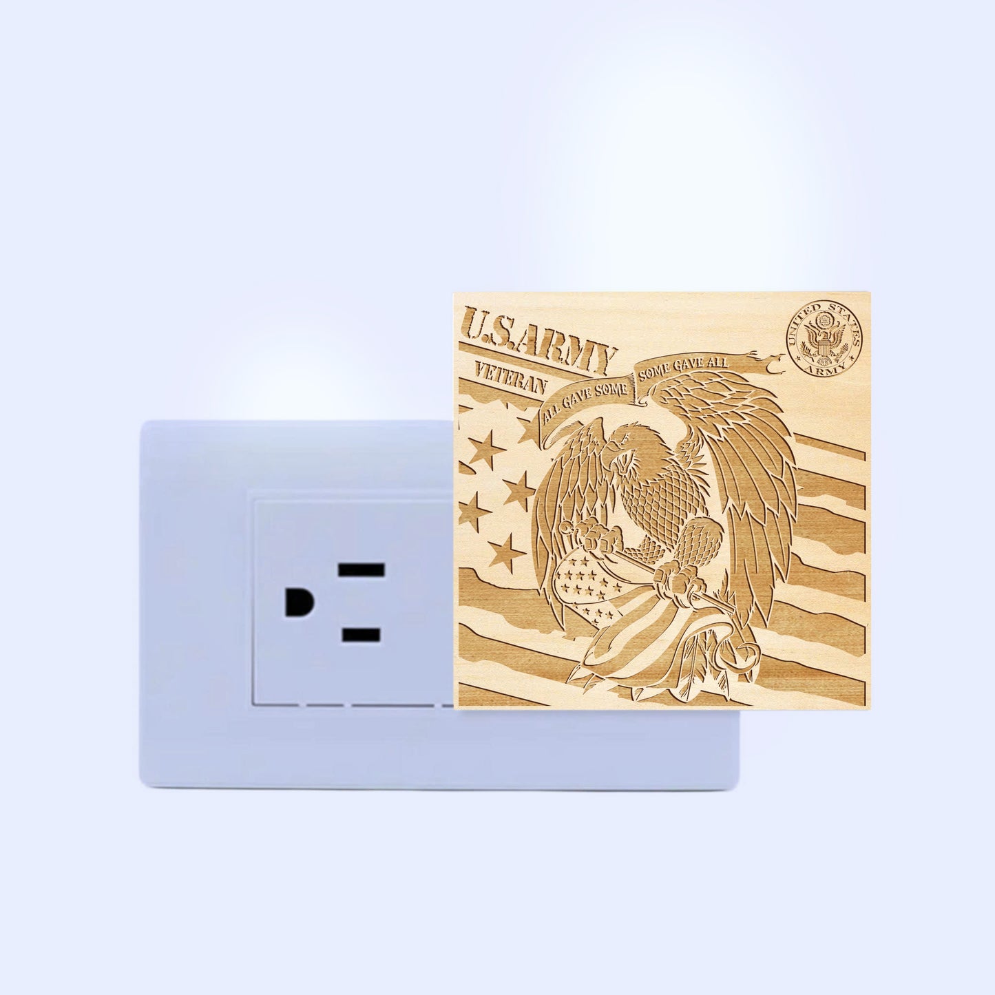 Army Veteran | All Gave Some - Some Gave All | Artistic Engraved Wooden LED Night Light, NLV0026A