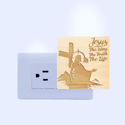 The Way, The Truth, The Life Artisan Engraved Wooden LED Night Light - NLG0010