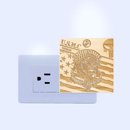 Marine Veteran | Special Edition | Artistic Engraved Wooden LED Night Light, NLV0029