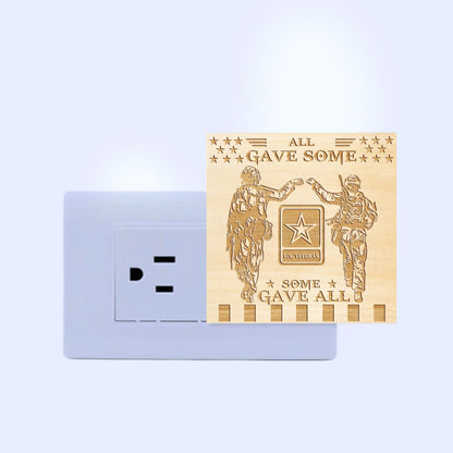 Army Veteran | All Gave Some - Some Gave All | Artistic Engraved Wooden LED Night Light, NLV0021