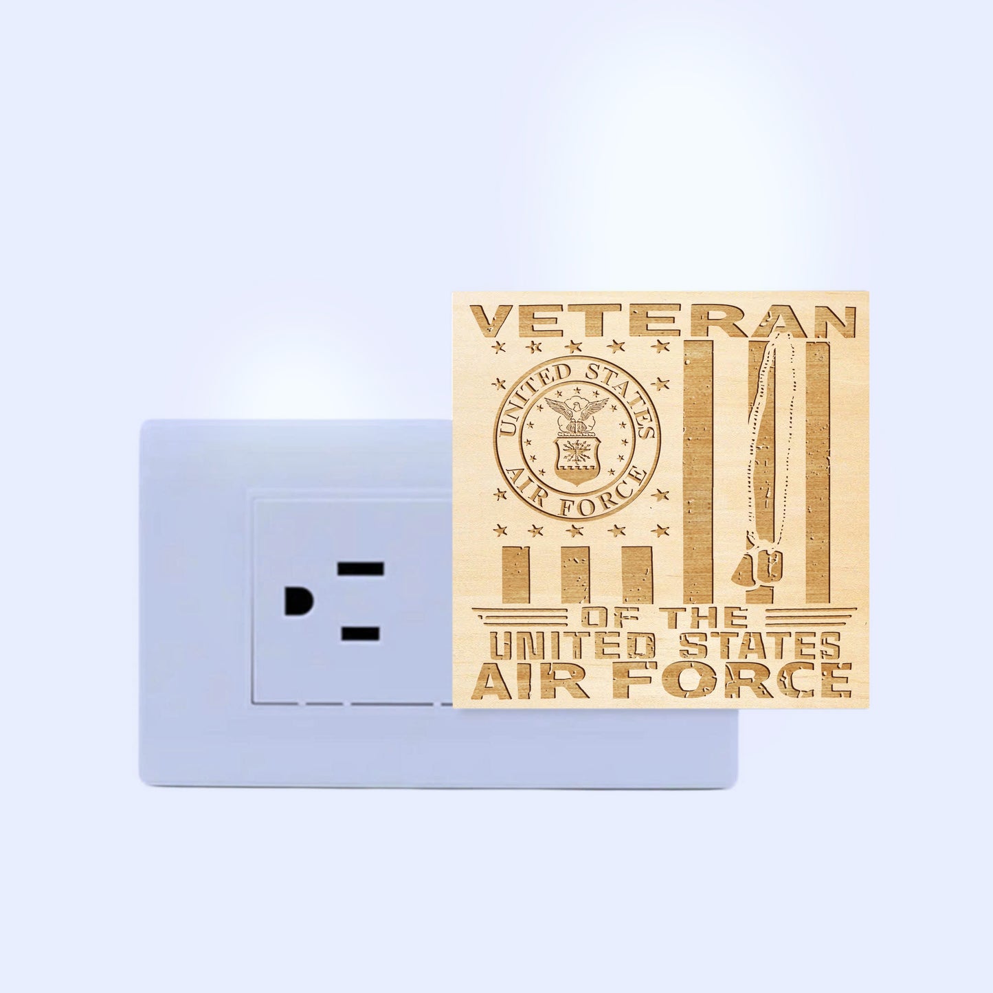 Air Force Veteran Special Edition | Engraved Wooden LED Night Light, NLV0015