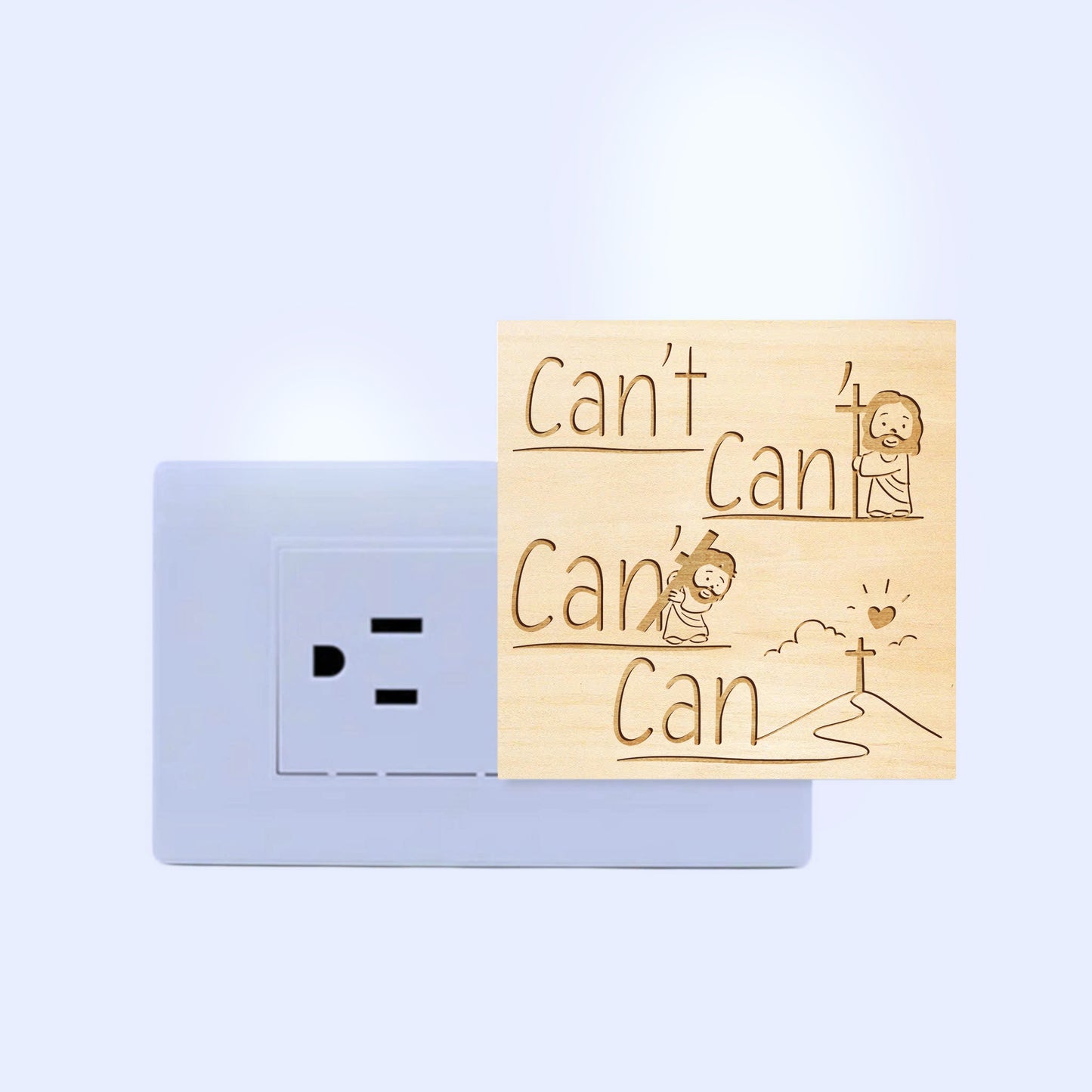 Faith Makes All Things Possible Artisan Engraved Wooden LED Night Light - NLG0016