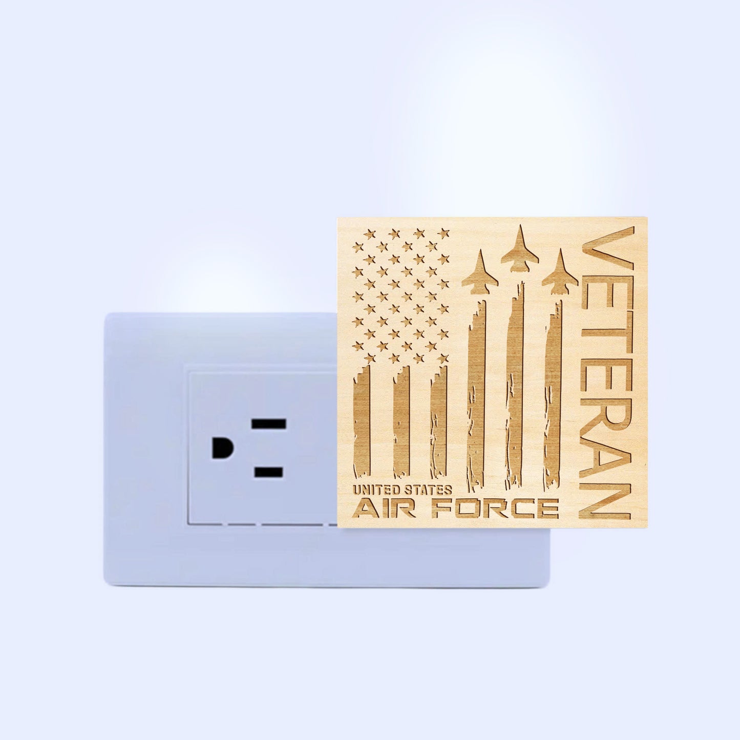 Air Force Veteran Special Edition | Artistic Engraved Wooden LED Night Light, NLV0011