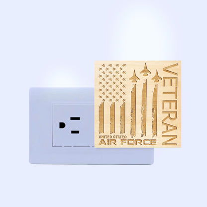 Air Force Veteran Special Edition | Artistic Engraved Wooden LED Night Light, NLV0011