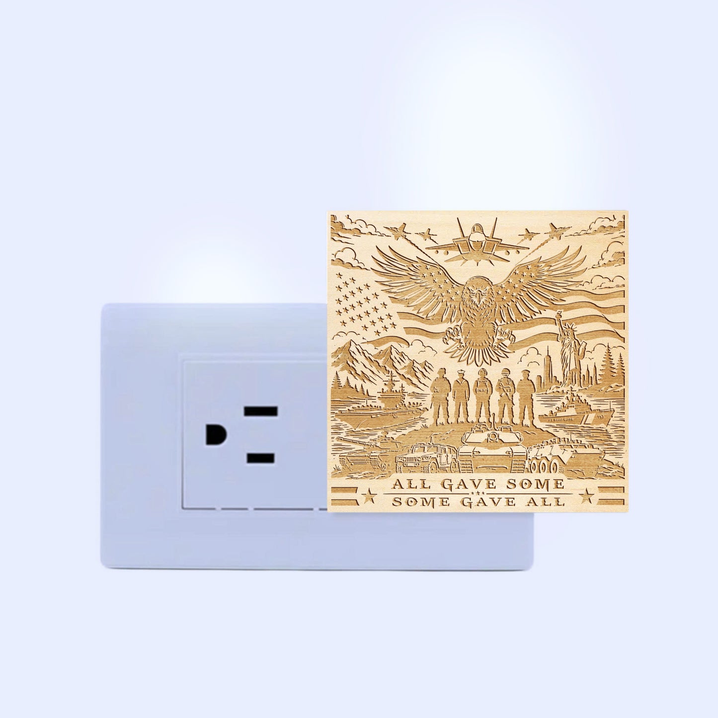 All Gave Some - Some Gave All | Artistic Engraved Wooden LED Night Light, NLV0037