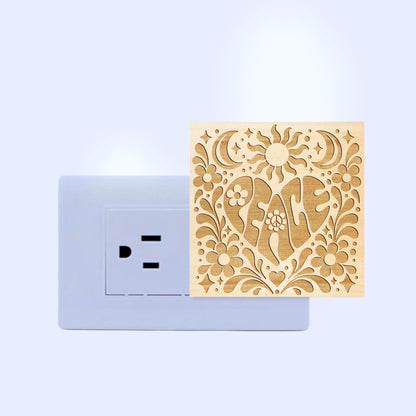 PEACE, Artistic Engraved Wooden LED Night Light, PH0015