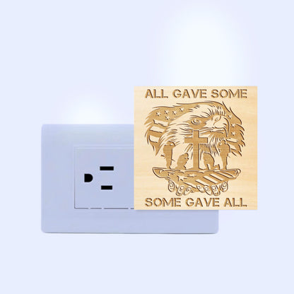 All Gave Some - Some Gave All Engraved Wooden LED Night Light, NLV0003