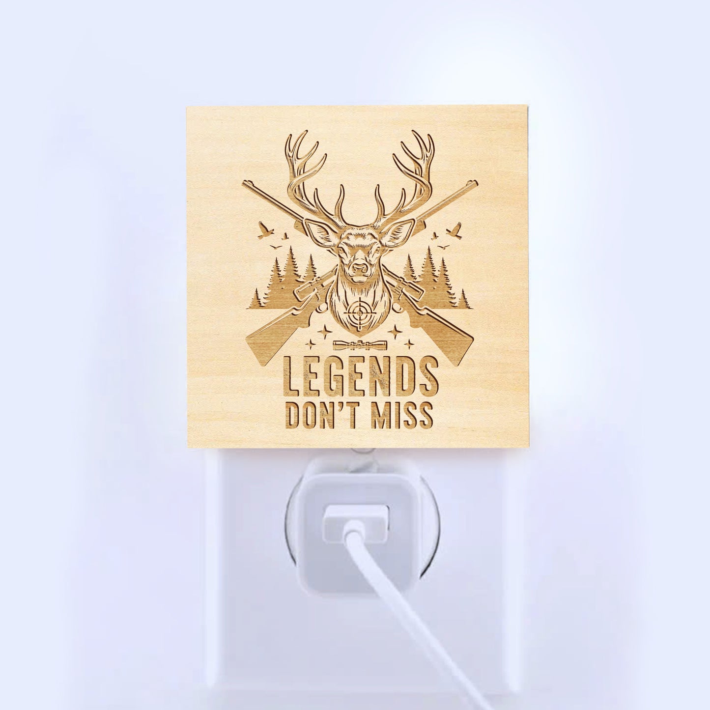 Legends Don't Miss Engraved Wooden LED Night Light - NLDH0007
