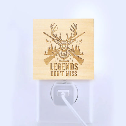 Legends Don't Miss Engraved Wooden LED Night Light - NLDH0007