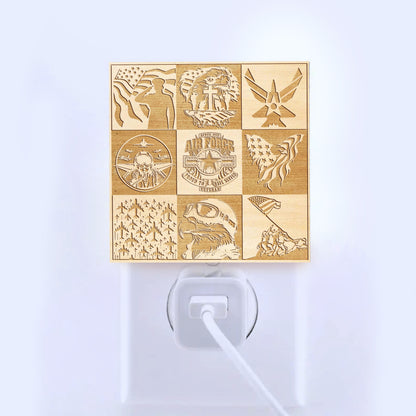 Air Force Veteran | Artistic Engraved Wooden LED Night Light, NLV0022