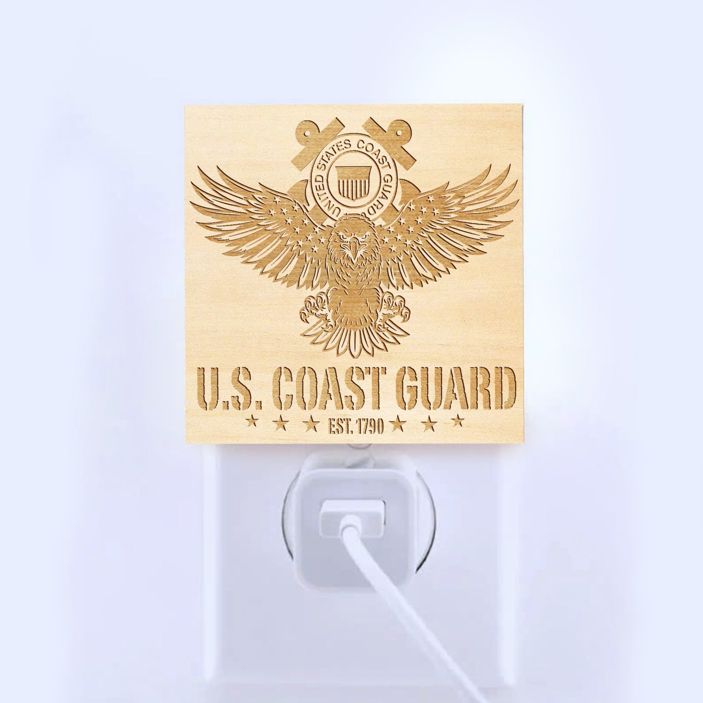 COAST GUARD Engraved Wooden LED Night Light, NLV0006E