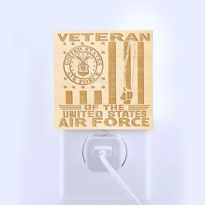 Air Force Veteran Special Edition | Engraved Wooden LED Night Light, NLV0015