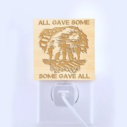 All Gave Some - Some Gave All Engraved Wooden LED Night Light, NLV0003