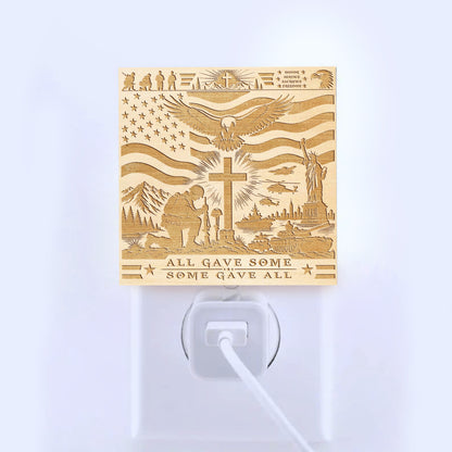 All Gave Some - Some Gave All | Artistic Engraved Wooden LED Night Light, NLV0036A