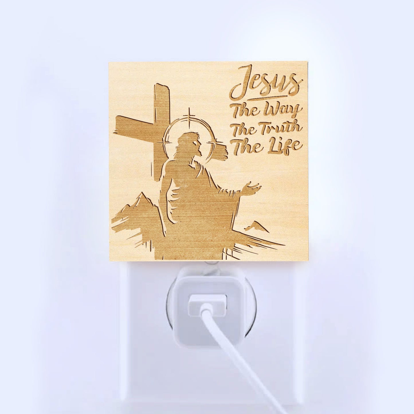 The Way, The Truth, The Life Artisan Engraved Wooden LED Night Light - NLG0010