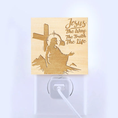 The Way, The Truth, The Life Artisan Engraved Wooden LED Night Light - NLG0010