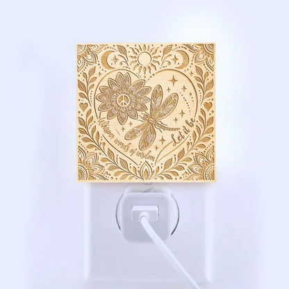 Whisper Words of Wisdom, Let It Be - Artistic Engraved Wooden LED Night Light, PH0016