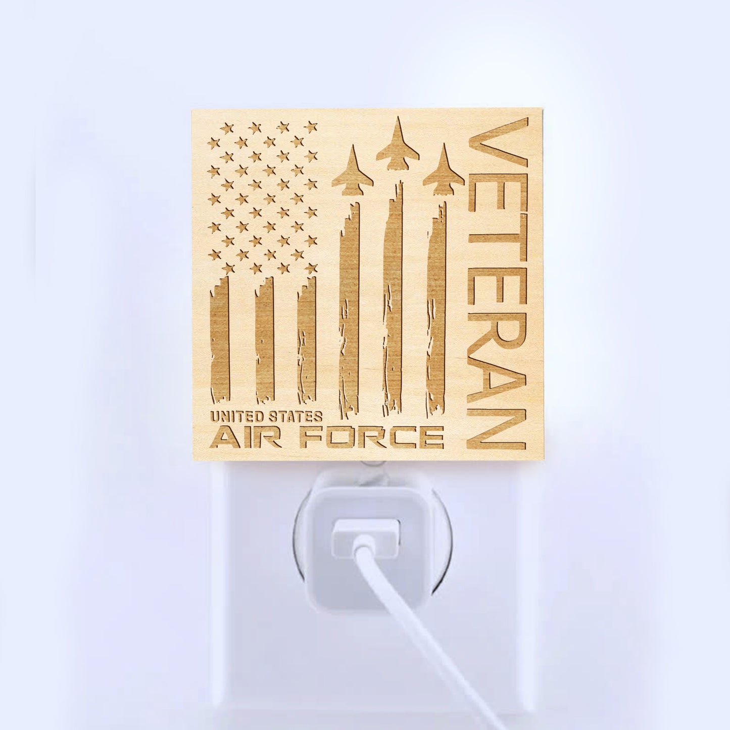 Air Force Veteran Special Edition | Artistic Engraved Wooden LED Night Light, NLV0011