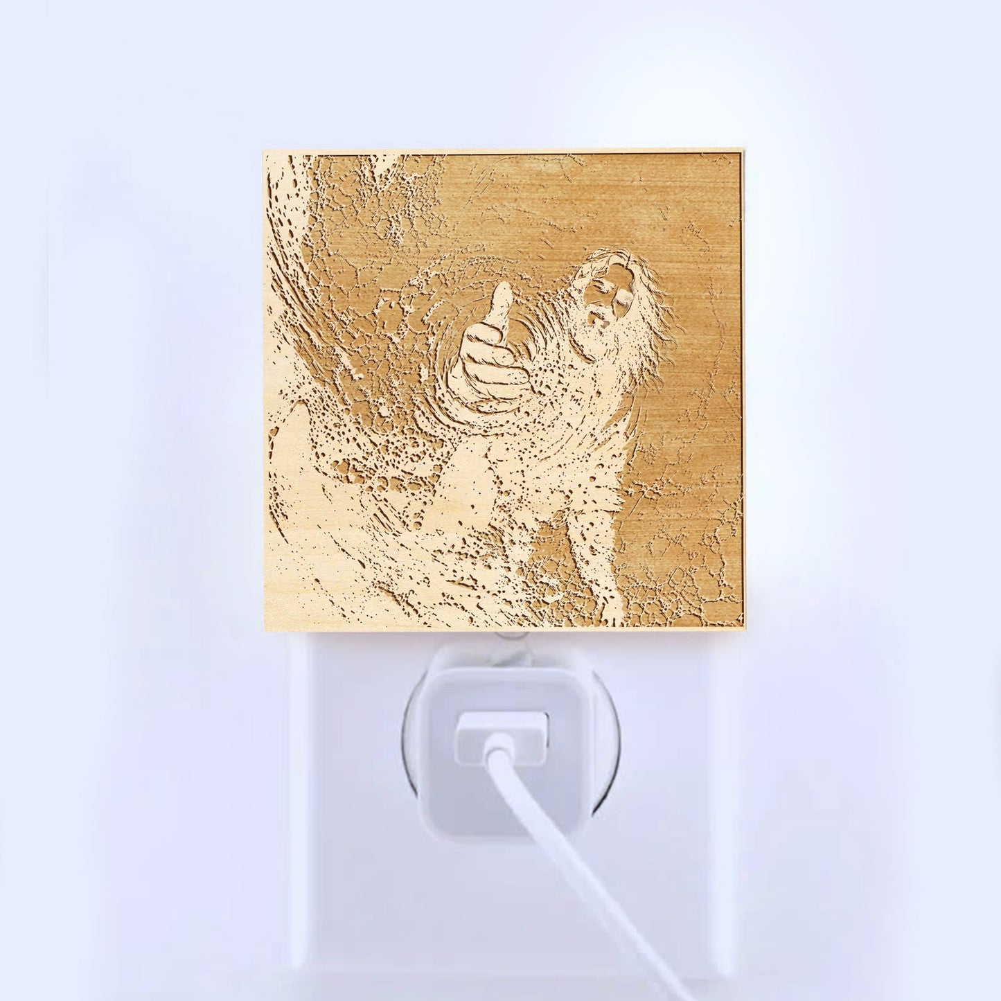 Jesus Saves Engraved Wooden LED Night Light - NLG0014