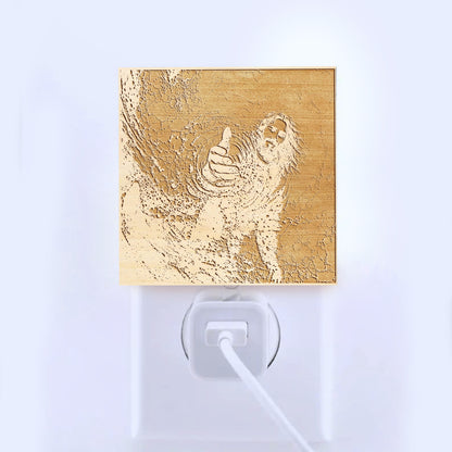 Jesus Saves Engraved Wooden LED Night Light - NLG0014
