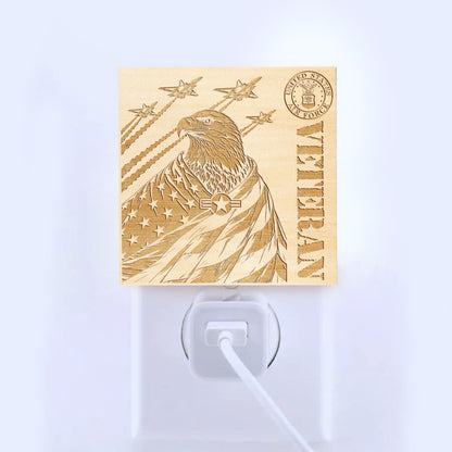 Air Force Veteran | Artistic Engraved Wooden LED Night Light, NLV0031