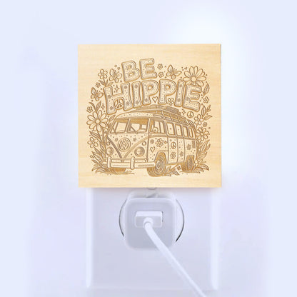 Be Hippie | Artistic Engraved Wooden LED Night Light | HP0002