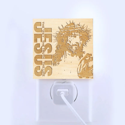 The Way, The Truth, The Life Artisan Engraved Wooden LED Night Light - NLG0006