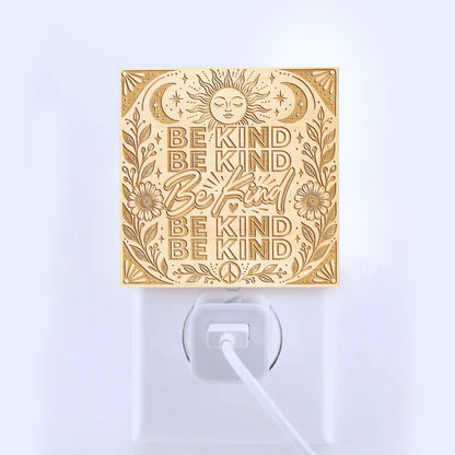BE KIND, Artistic Engraved Wooden LED Night Light, PH0012